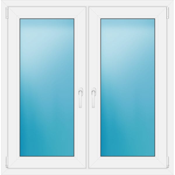 Zweiflügeliges Fenster 119 x 121 cm Farbe Weiß