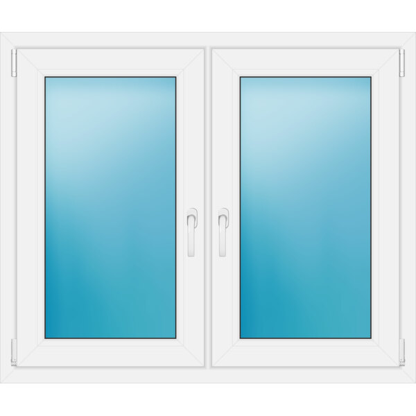 Zweiflügeliges Fenster 119 x 101 cm Farbe Weiß