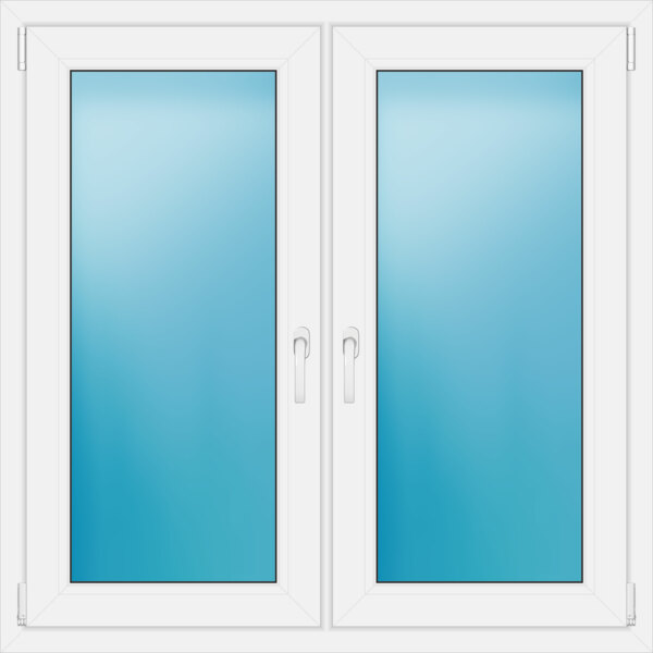 Zweiflügeliges Fenster 119 x 119 cm Farbe Weiß