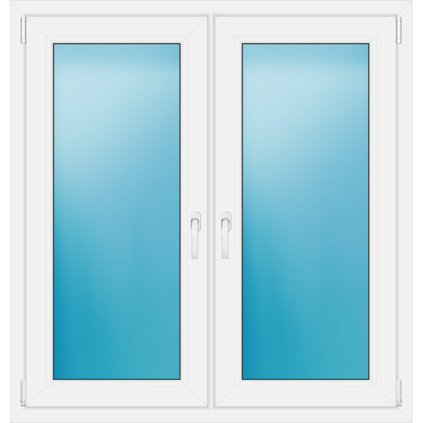 Zweiflügeliges Fenster 119 x 125 cm Farbe Weiß