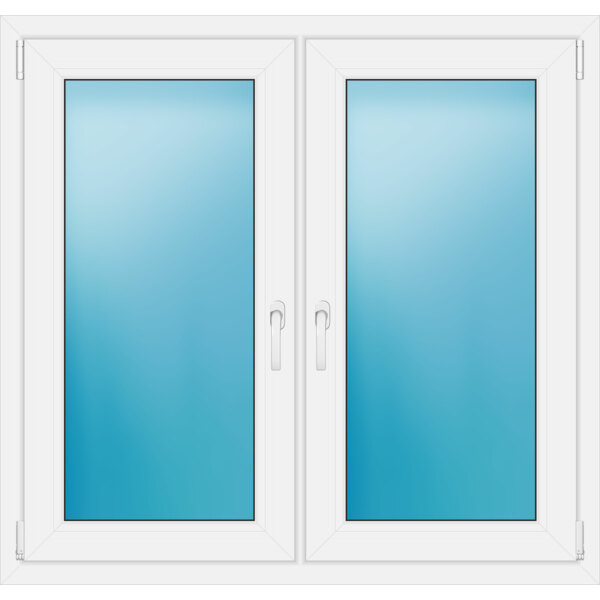 Zweiflügeliges Fenster 120 x 114 cm Farbe Weiß