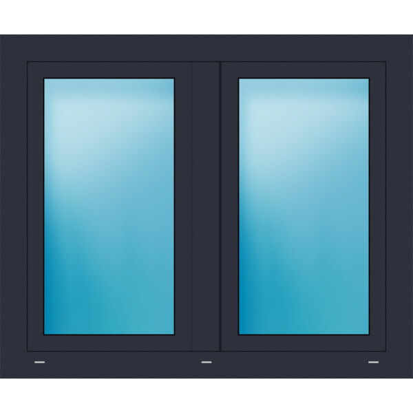 Zweiflügeliges Kunststofffenster 120x100 cm Anthrazit seidenglatt 