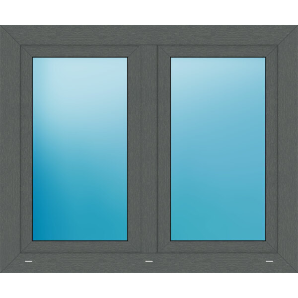 Zweiflügeliges Kunststofffenster 120x100 cm Basaltgrau 