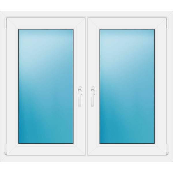 Zweiflügeliges Fenster 120 x 105 cm Farbe Weiß