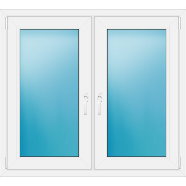 Zweiflügeliges Fenster 120 x 108 cm Farbe Weiß