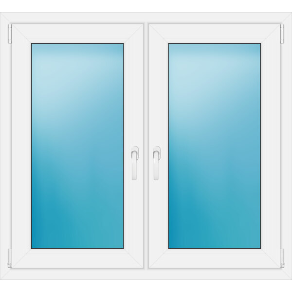 Zweiflügeliges Fenster 120 x 110 cm Farbe Weiß