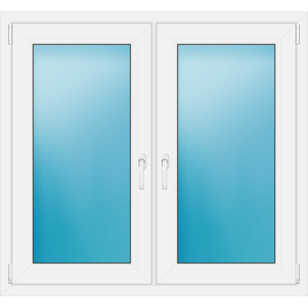 Zweiflügeliges Fenster 120 x 111 cm Farbe Weiß