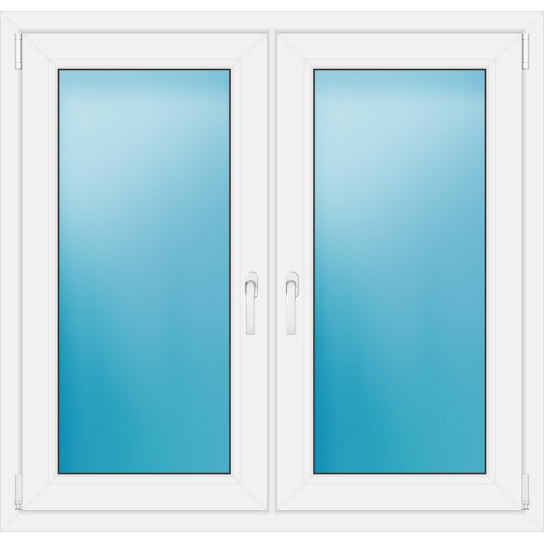 Zweiflügeliges Fenster 120 x 115 cm Farbe Weiß