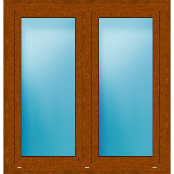 Zweiflügeliges Kunststofffenster 120x125 cm Golden Oak genarbt 