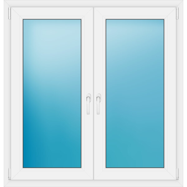Zweiflügeliges Fenster 120 x 125 cm Farbe Weiß