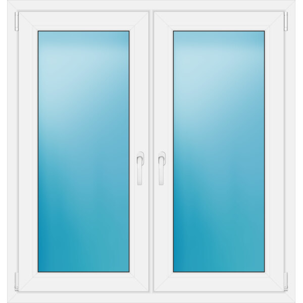 Zweiflügeliges Fenster 120 x 126 cm Farbe Weiß