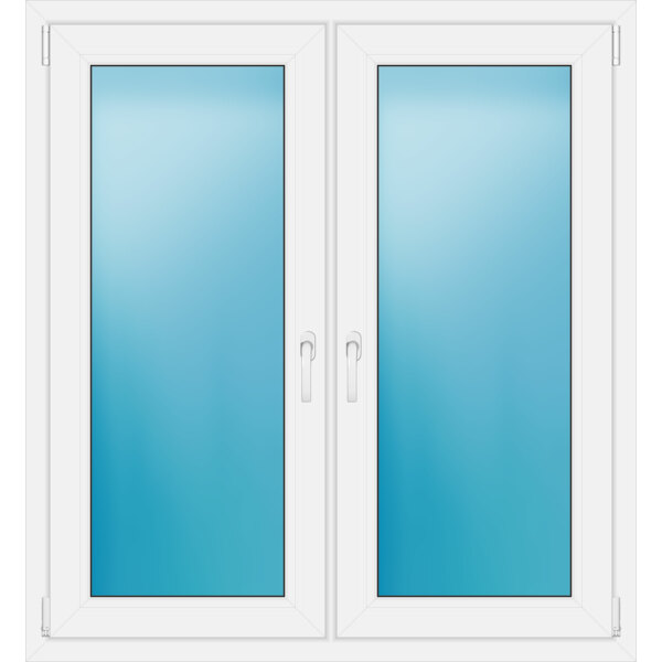 Zweiflügeliges Fenster 120 x 130 cm Farbe Weiß
