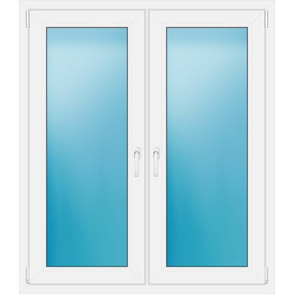 Zweiflügeliges Fenster 120 x 138 cm Farbe Weiß