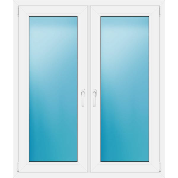 Zweiflügeliges Fenster 120 x 140 cm Farbe Weiß