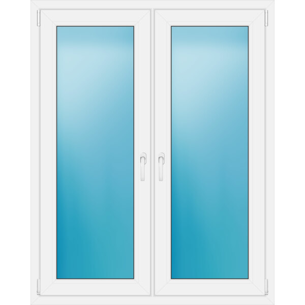 Zweiflügeliges Fenster 120 x 150 cm Farbe Weiß