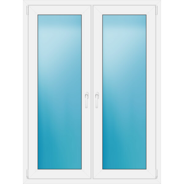 Zweiflügeliges Fenster 120 x 160 cm Farbe Weiß