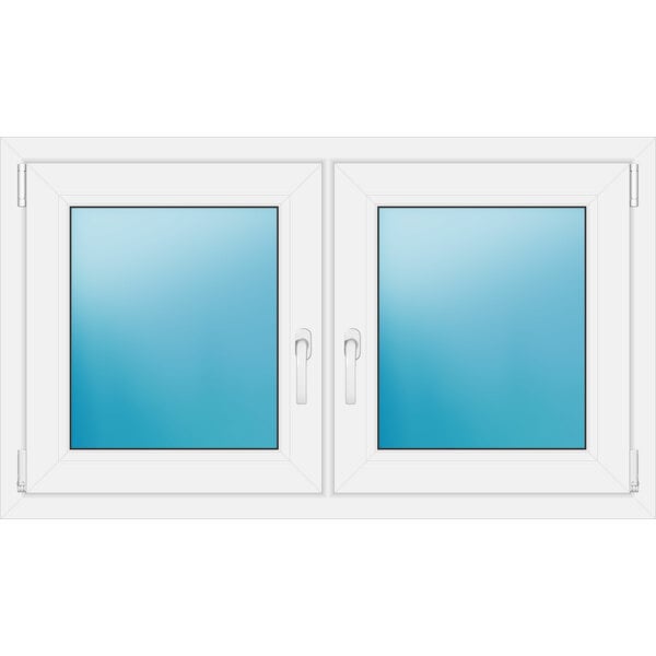 Zweiflügeliges Fenster 120 x 70 cm Farbe Weiß