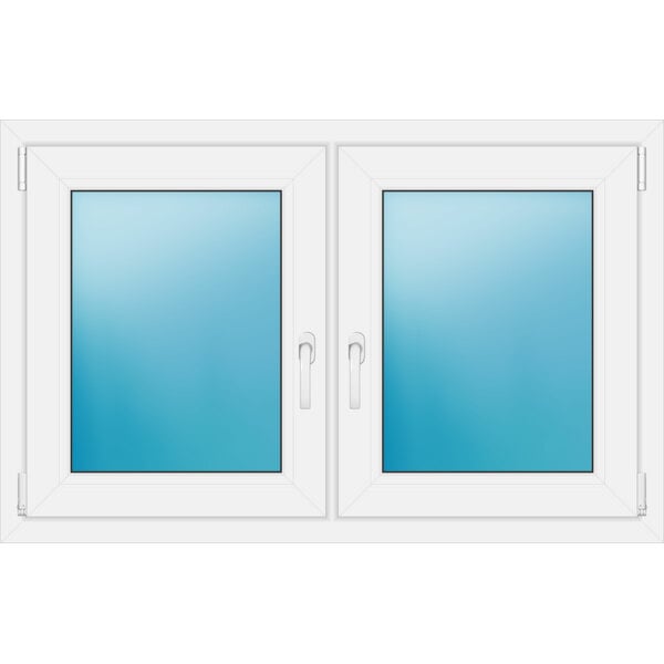 Zweiflügeliges Fenster 120 x 77 cm Farbe Weiß