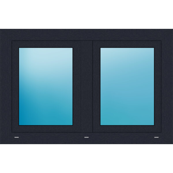 Zweiflügeliges Kunststofffenster 120x80 cm Anthrazit genarbt 