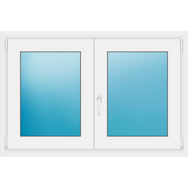 Zweiflügeliges Fenster 120 x 80 cm Farbe Weiß