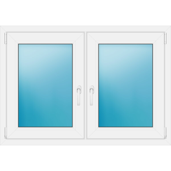Zweiflügeliges Fenster 120 x 84 cm Farbe Weiß