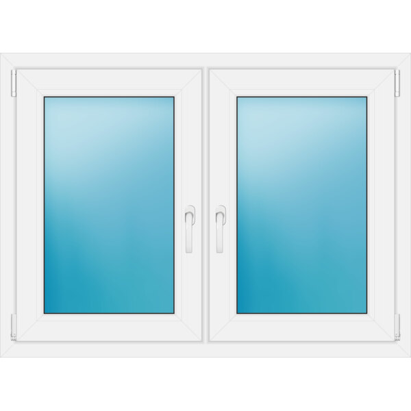 Zweiflügeliges Fenster 120 x 89 cm Farbe Weiß
