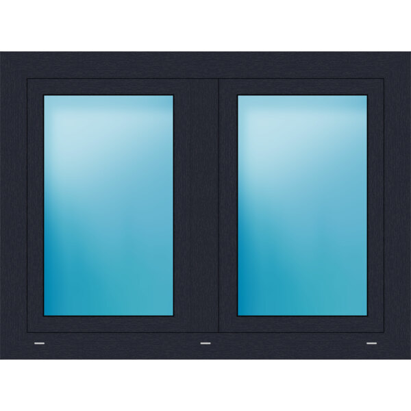 Zweiflügeliges Kunststofffenster 120x90 cm Anthrazit genarbt 