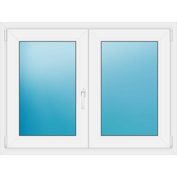 Zweiflügeliges Fenster 120 x 90 cm Farbe Weiß