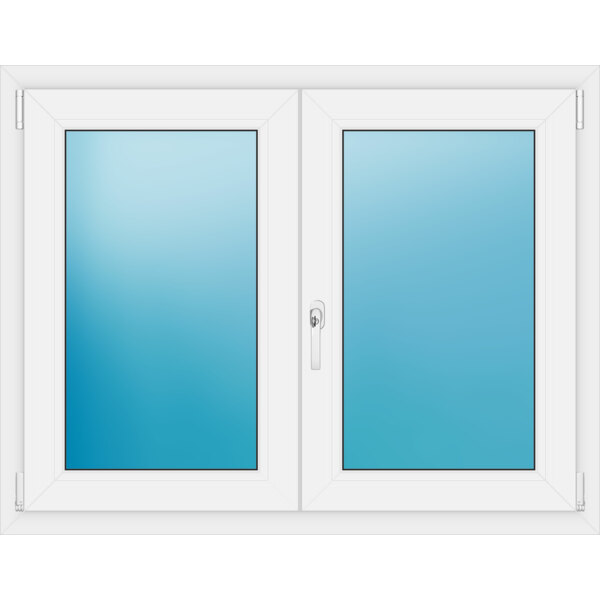 Zweiflügeliges Kunststofffenster 120x94 cm Weiß 
