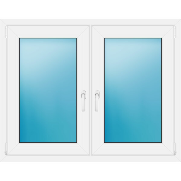 Zweiflügeliges Fenster 120 x 95 cm Farbe Weiß