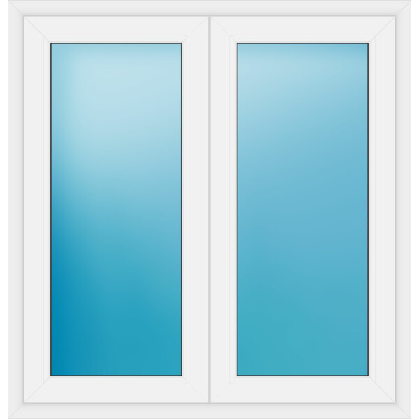 Zweiflügeliges Fenster 121 x 125 cm Farbe Weiß