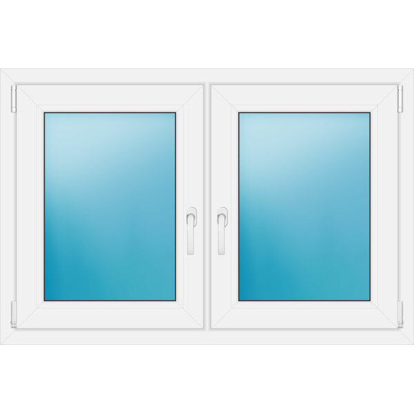 Zweiflügeliges Fenster 121 x 81 cm Farbe Weiß