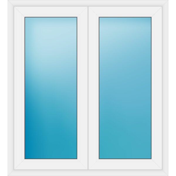 Zweiflügeliges Fenster 121 x 132 cm Farbe Weiß