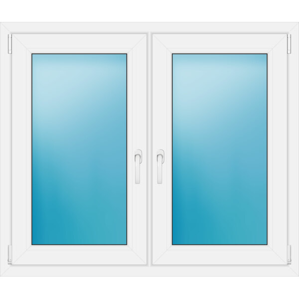 Zweiflügeliges Fenster 121 x 103 cm Farbe Weiß