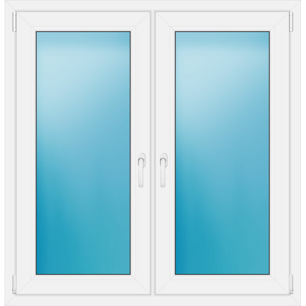 Zweiflügeliges Fenster 121 x 125 cm Farbe Weiß