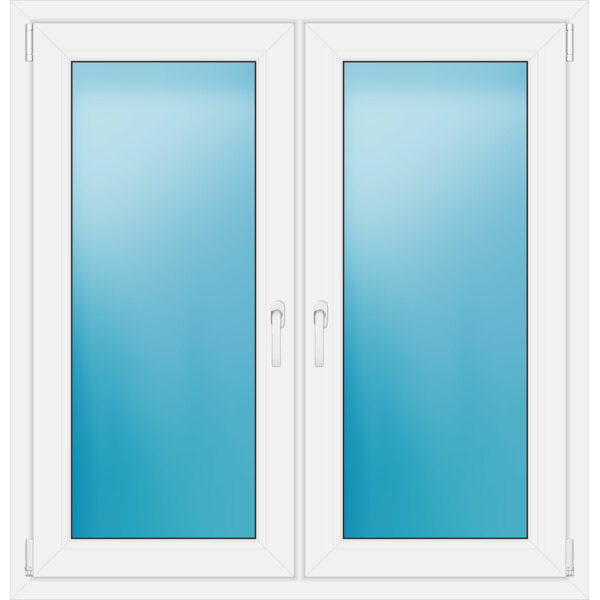 Zweiflügeliges Fenster 121 x 126 cm Farbe Weiß