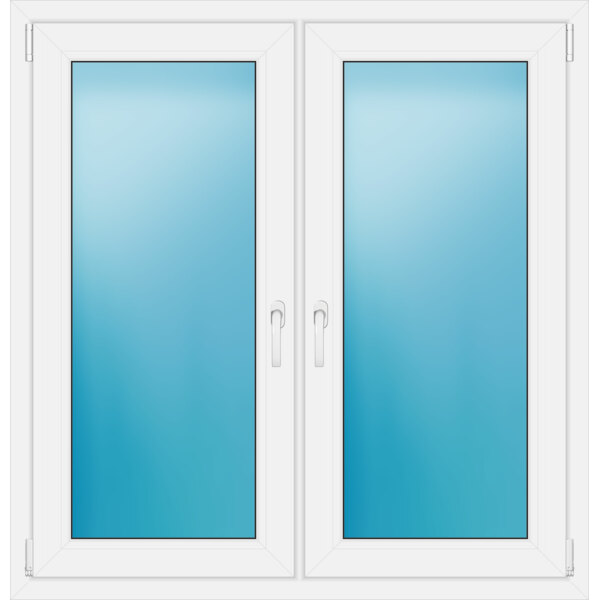 Zweiflügeliges Fenster 121 x 126 cm Farbe Weiß