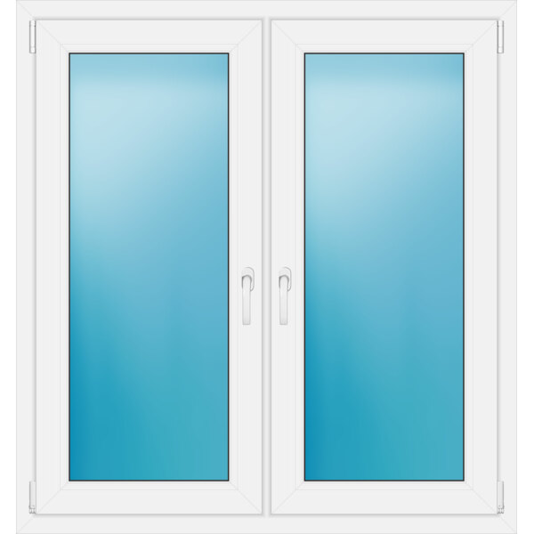 Zweiflügeliges Fenster 121 x 129 cm Farbe Weiß