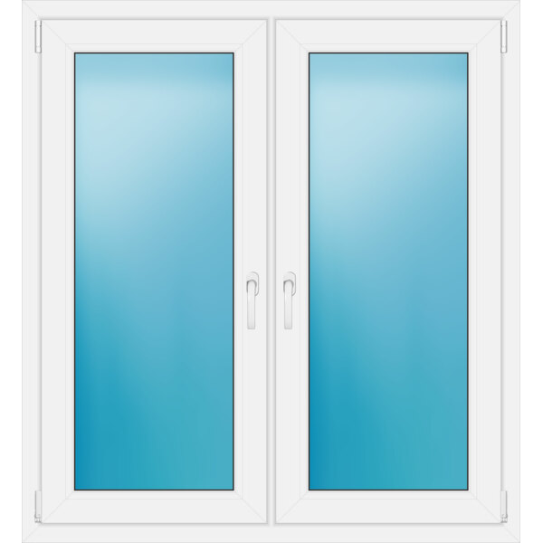 Zweiflügeliges Fenster 121 x 132 cm Farbe Weiß