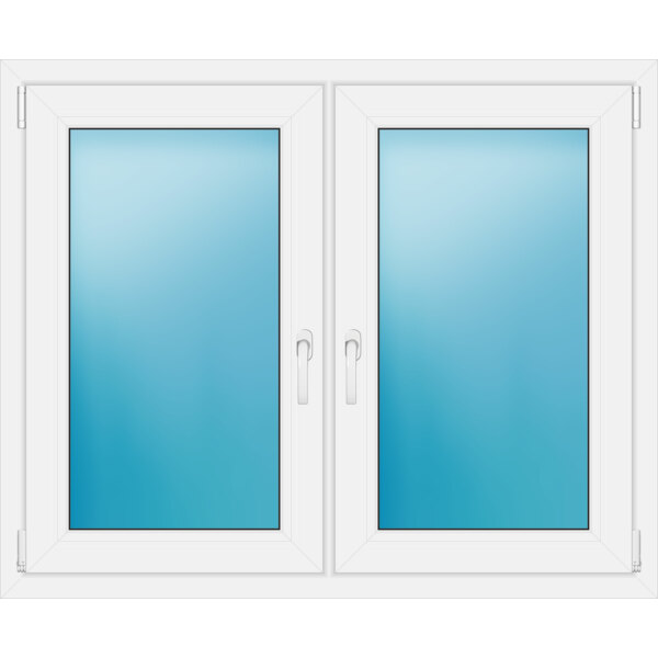 Zweiflügeliges Fenster 122 x 100 cm Farbe Weiß