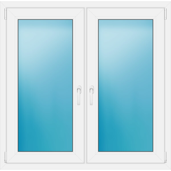 Zweiflügeliges Fenster 122 x 120 cm Farbe Weiß