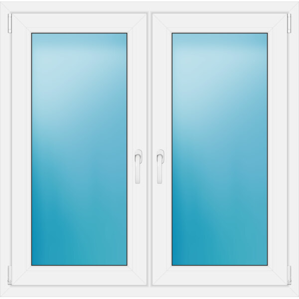 Zweiflügeliges Fenster 122 x 121 cm Farbe Weiß