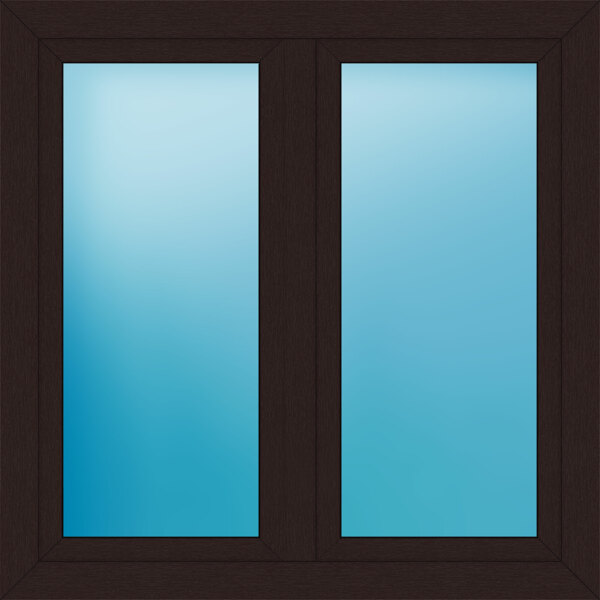Zweiflügeliges Kunststofffenster 123x123 cm Braun 