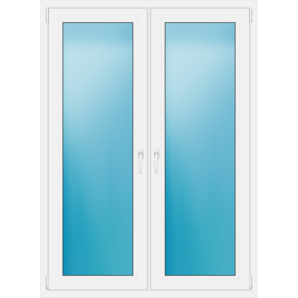 Zweiflügeliges Kunststofffenster 124x170 cm Weiß 