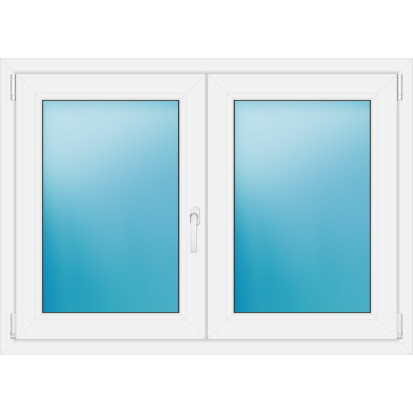 Zweiflügeliges Kunststofffenster 125x90 cm Weiß 