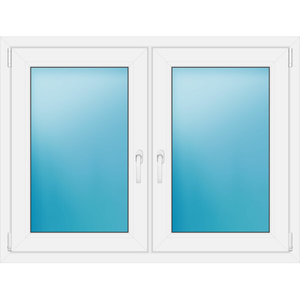 Zweiflügeliges Kunststofffenster 126x95 cm Weiß 