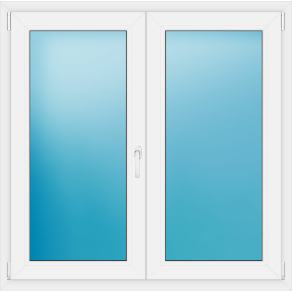 Zweiflügeliges Kunststofffenster 128x127 cm Weiß 