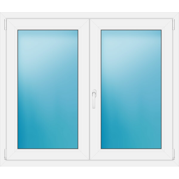 Zweiflügeliges Kunststofffenster 130x112 cm Weiß 