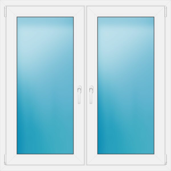 Zweiflügeliges Fenster 130x130 cm Farbe Weiß