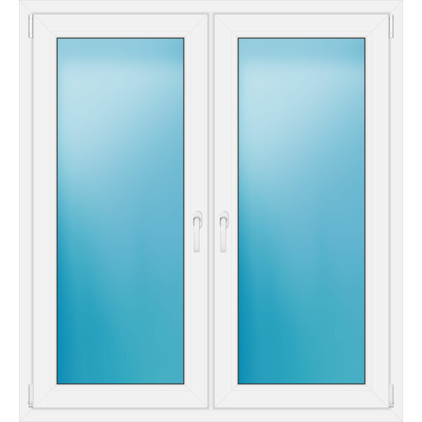 Zweiflügeliges Fenster 130 x 143 cm Farbe Weiß